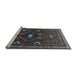 Sideview of Machine Washable Persian Light Blue Traditional Rug, wshtr664lblu