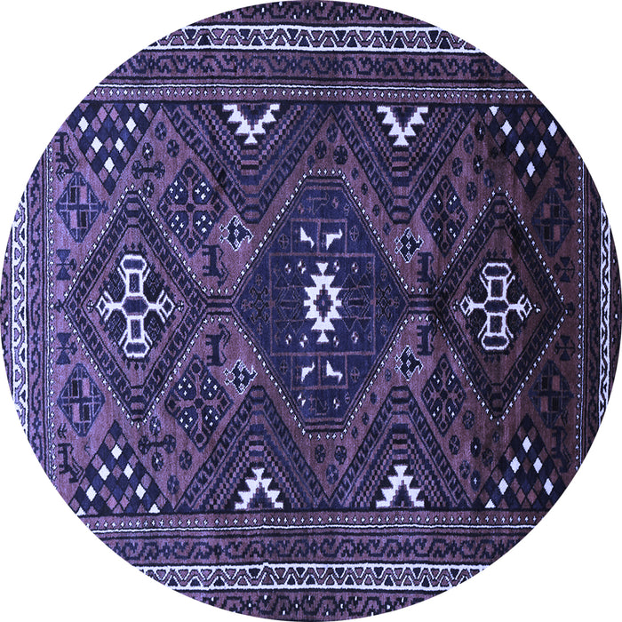Round Persian Blue Traditional Rug, tr664blu