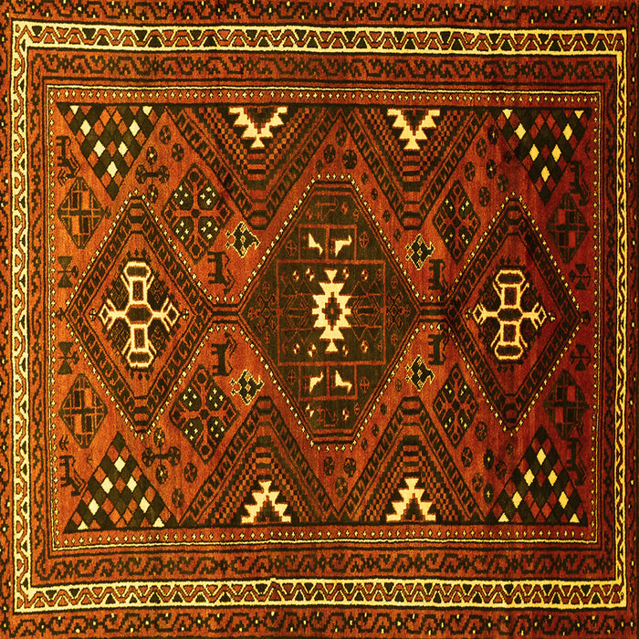 Square Persian Yellow Traditional Rug, tr664yw