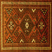 Square Persian Yellow Traditional Rug, tr664yw