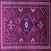 Square Persian Purple Traditional Rug, tr664pur