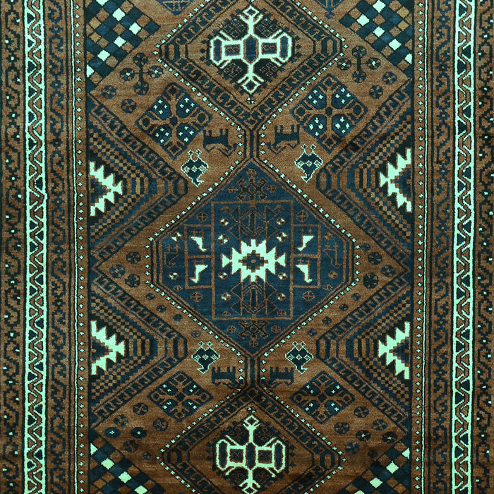 Machine Washable Persian Turquoise Traditional Area Rugs, wshtr664turq
