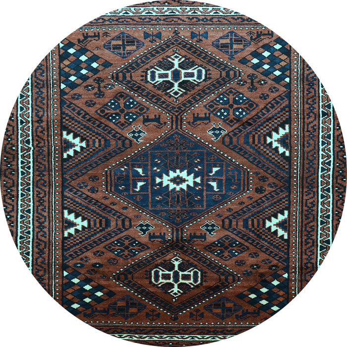 Round Persian Light Blue Traditional Rug, tr664lblu