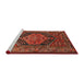 Sideview of Machine Washable Traditional Tomato Red Rug, wshtr665