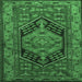 Square Persian Emerald Green Traditional Rug, tr665emgrn