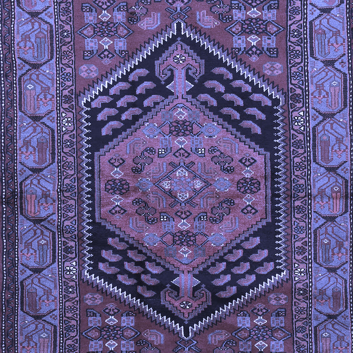 Machine Washable Persian Blue Traditional Rug, wshtr665blu