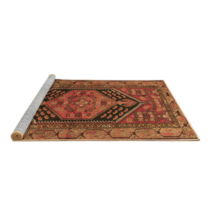 Sideview of Machine Washable Persian Brown Traditional Rug, wshtr665brn