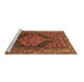 Sideview of Machine Washable Persian Brown Traditional Rug, wshtr665brn