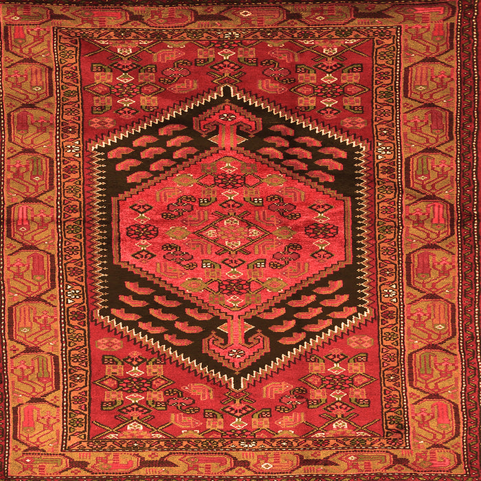 Round Machine Washable Persian Orange Traditional Area Rugs, wshtr665org