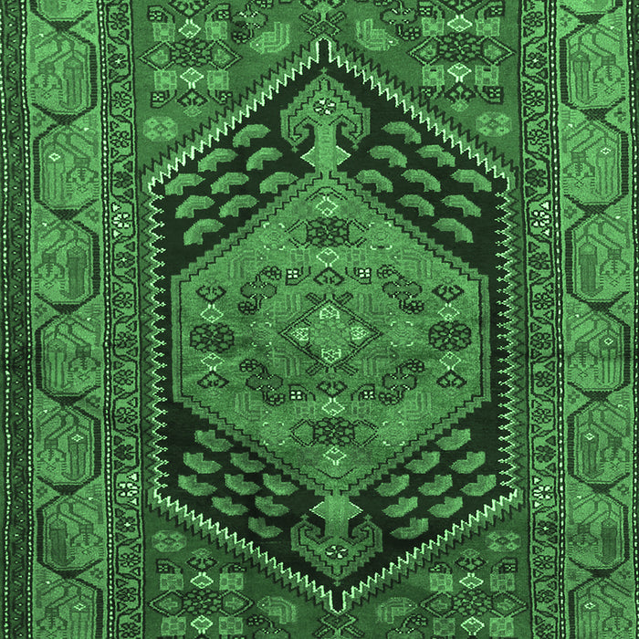 Machine Washable Persian Emerald Green Traditional Area Rugs, wshtr665emgrn