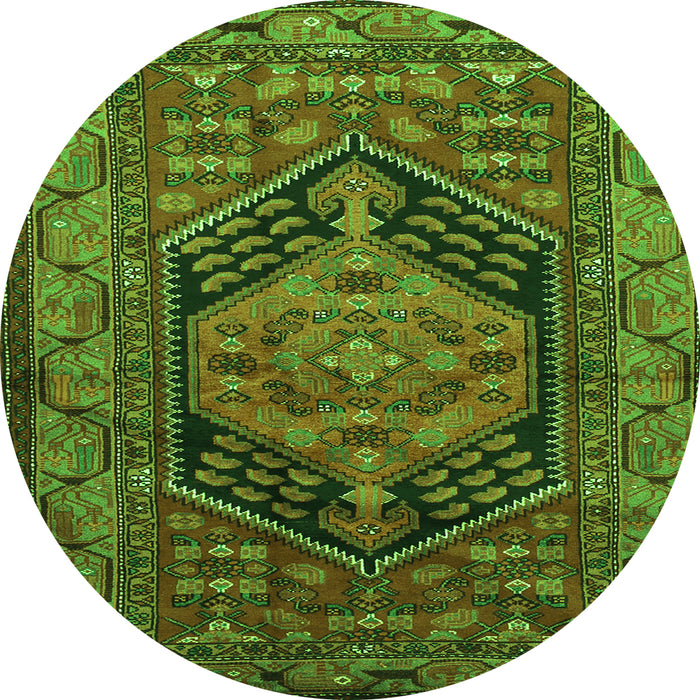 Square Persian Green Traditional Rug, tr665grn