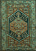 Machine Washable Persian Turquoise Traditional Area Rugs, wshtr665turq