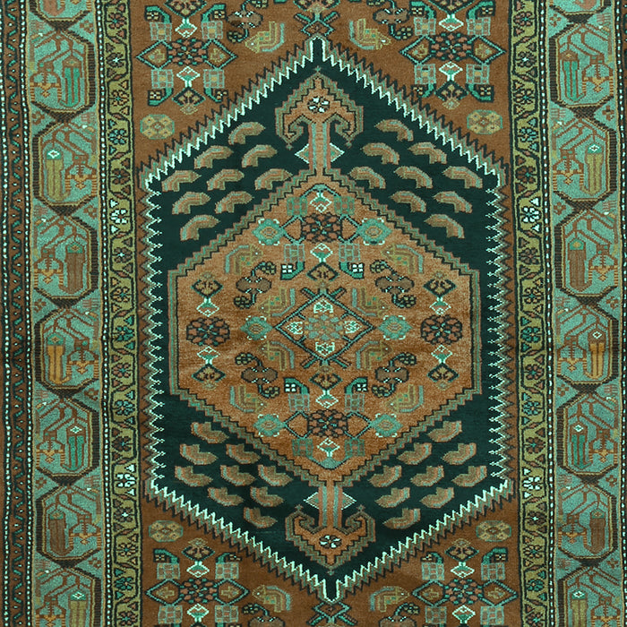Machine Washable Persian Turquoise Traditional Area Rugs, wshtr665turq