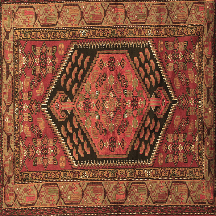 Square Machine Washable Persian Brown Traditional Rug, wshtr665brn