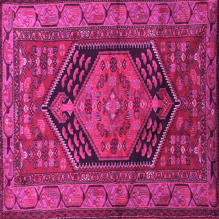 Square Machine Washable Persian Pink Traditional Rug, wshtr665pnk