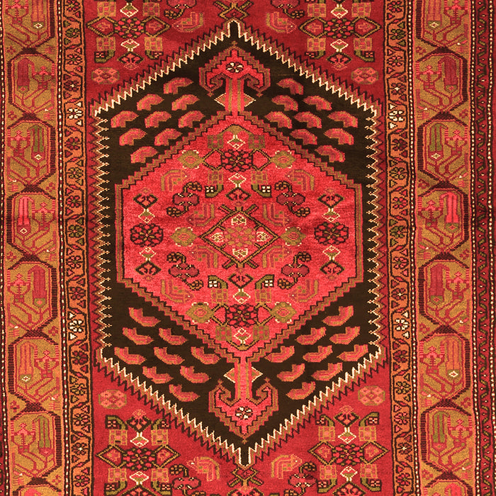 Serging Thickness of Machine Washable Persian Orange Traditional Area Rugs, wshtr665org