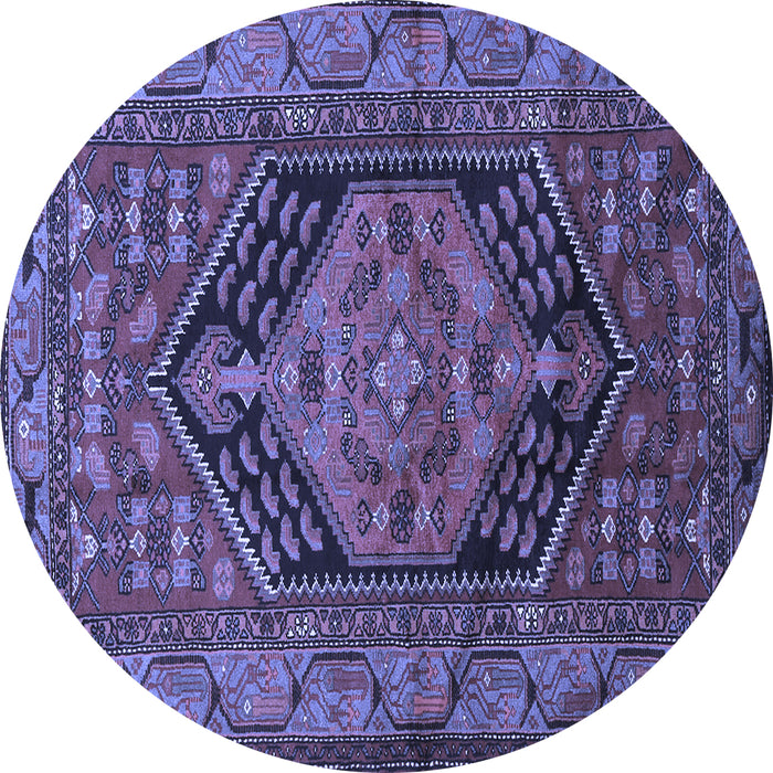 Round Persian Blue Traditional Rug, tr665blu