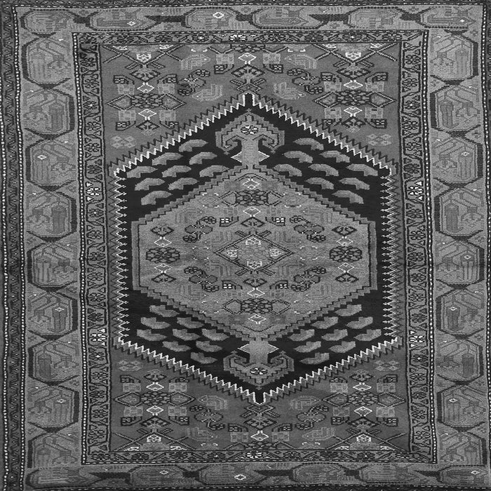 Round Machine Washable Persian Gray Traditional Rug, wshtr665gry