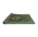 Sideview of Persian Turquoise Traditional Rug, tr665turq