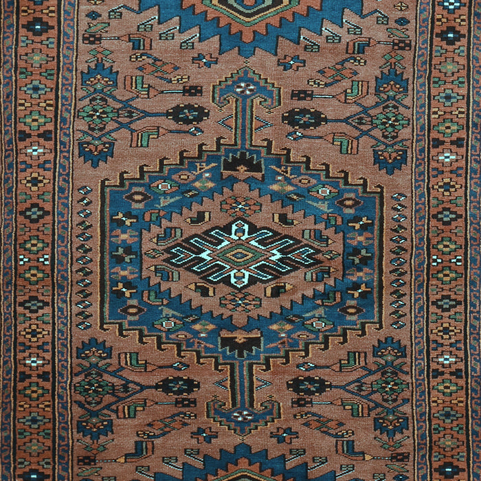 Machine Washable Persian Light Blue Traditional Rug, wshtr666lblu