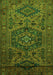 Serging Thickness of Machine Washable Persian Green Traditional Area Rugs, wshtr666grn