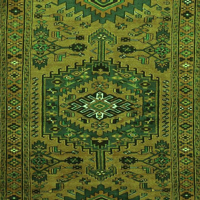 Serging Thickness of Machine Washable Persian Green Traditional Area Rugs, wshtr666grn
