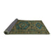 Sideview of Persian Turquoise Traditional Rug, tr666turq