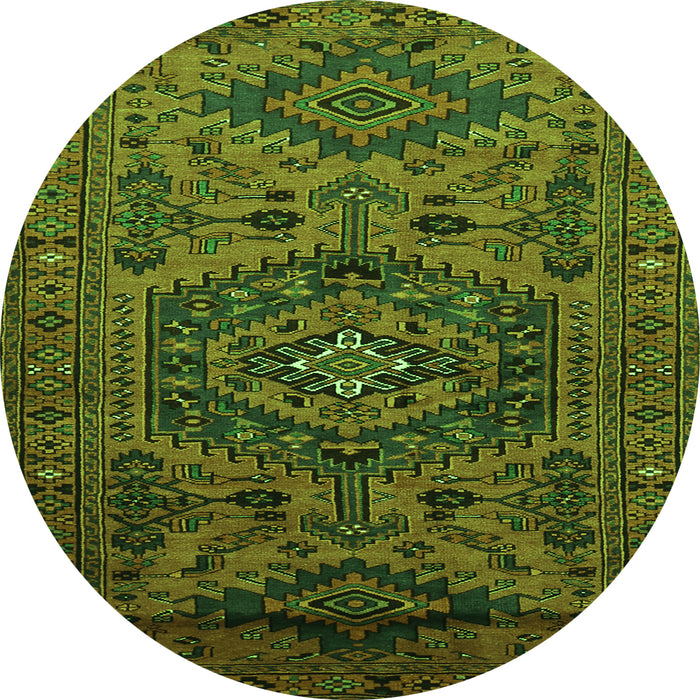 Square Persian Green Traditional Rug, tr666grn