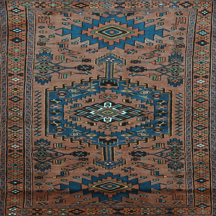 Square Machine Washable Persian Light Blue Traditional Rug, wshtr666lblu