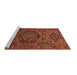 Sideview of Machine Washable Persian Brown Traditional Rug, wshtr666brn