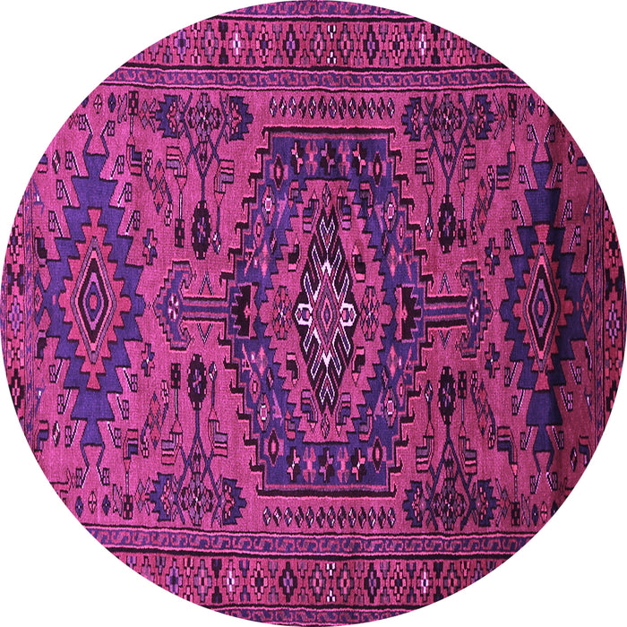 Round Persian Purple Traditional Rug, tr666pur