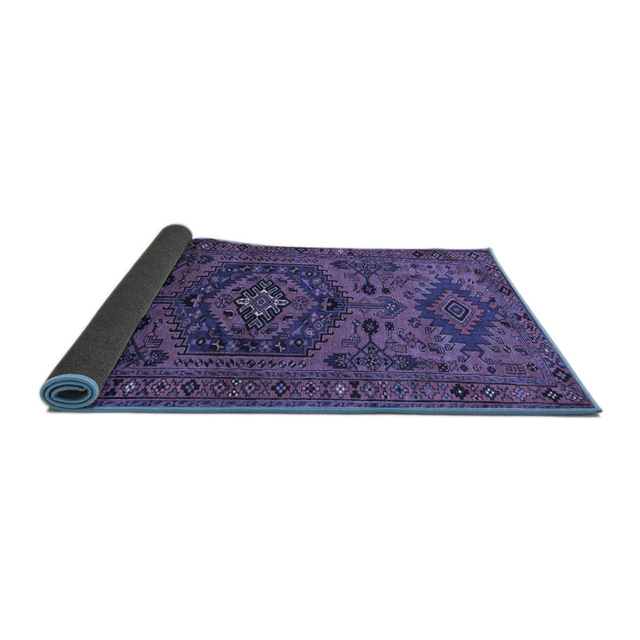 Sideview of Persian Blue Traditional Rug, tr666blu