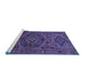 Sideview of Machine Washable Persian Blue Traditional Rug, wshtr666blu