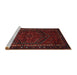 Sideview of Machine Washable Traditional Bakers Brown Rug, wshtr667