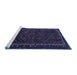 Sideview of Machine Washable Persian Blue Traditional Rug, wshtr667blu