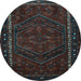 Round Persian Light Blue Traditional Rug, tr667lblu