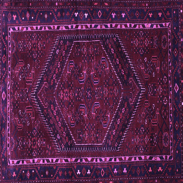 Square Machine Washable Persian Purple Traditional Area Rugs, wshtr667pur