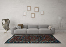 Machine Washable Persian Light Blue Traditional Rug in a Living Room, wshtr667lblu