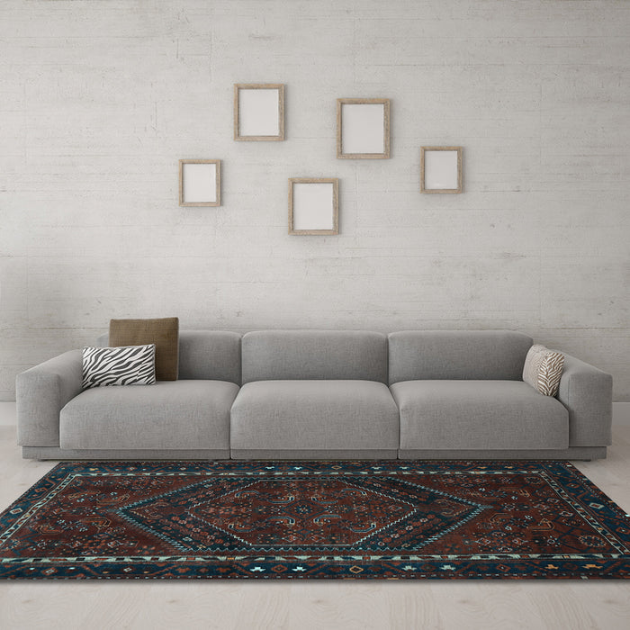Machine Washable Persian Light Blue Traditional Rug in a Living Room, wshtr667lblu