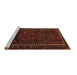 Sideview of Machine Washable Persian Brown Traditional Rug, wshtr667brn