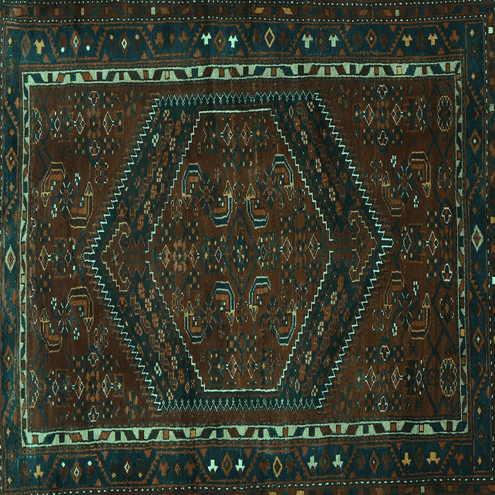 Square Machine Washable Persian Turquoise Traditional Area Rugs, wshtr667turq