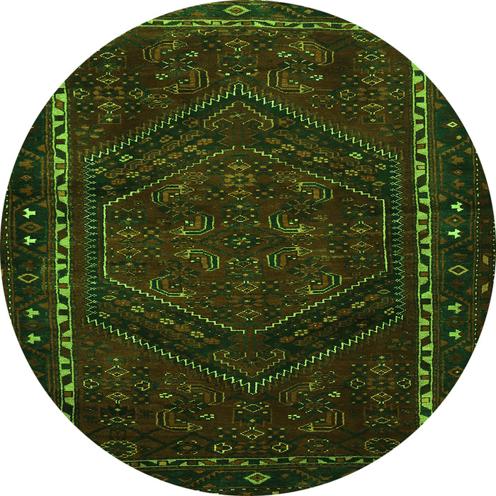 Square Persian Green Traditional Rug, tr667grn