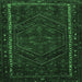 Square Persian Emerald Green Traditional Rug, tr667emgrn
