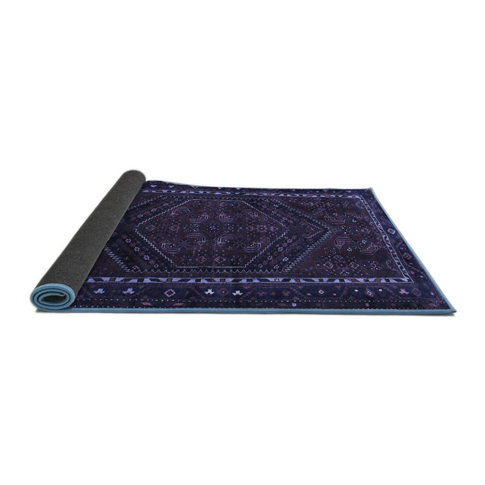 Sideview of Persian Blue Traditional Rug, tr667blu