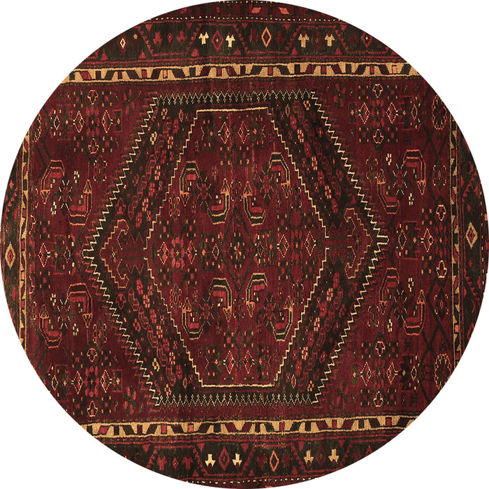 Round Persian Brown Traditional Rug, tr667brn