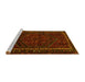 Sideview of Machine Washable Persian Yellow Traditional Rug, wshtr667yw