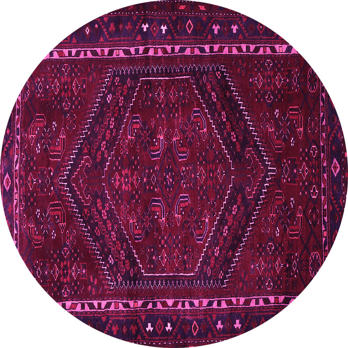 Round Persian Pink Traditional Rug, tr667pnk