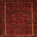 Round Machine Washable Persian Orange Traditional Area Rugs, wshtr667org