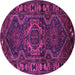 Round Persian Purple Traditional Rug, tr668pur