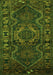 Serging Thickness of Machine Washable Persian Green Traditional Area Rugs, wshtr668grn